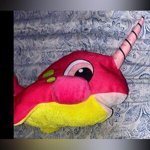 Brand new with tags pink and yellow whale plush toy
